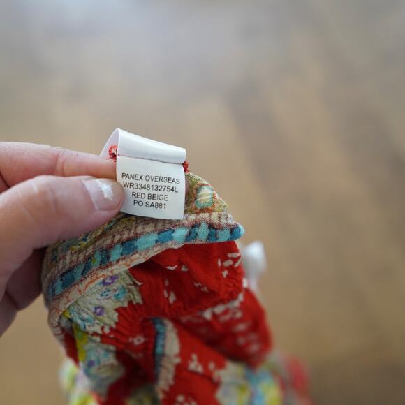 Band of Gypsies Anthro Dress Womens Small Red Bohemian Floral PANEX OVERSEAS - Picture 5 of 7